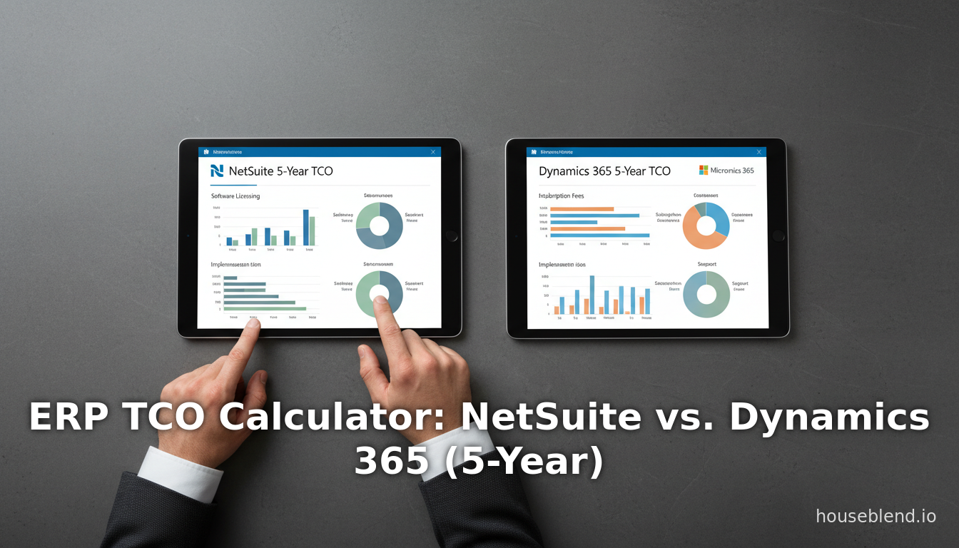 Calculateur de TCO ERP : NetSuite vs Dynamics 365 (sur 5 ans)
