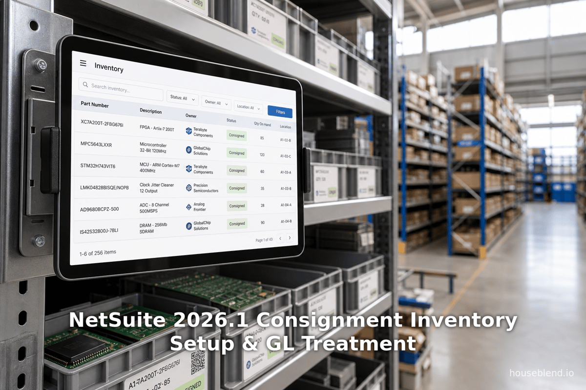 Enventory Example NetSuite 2026.1 Consignment Inventory Setup & GL Treatment | Houseblend