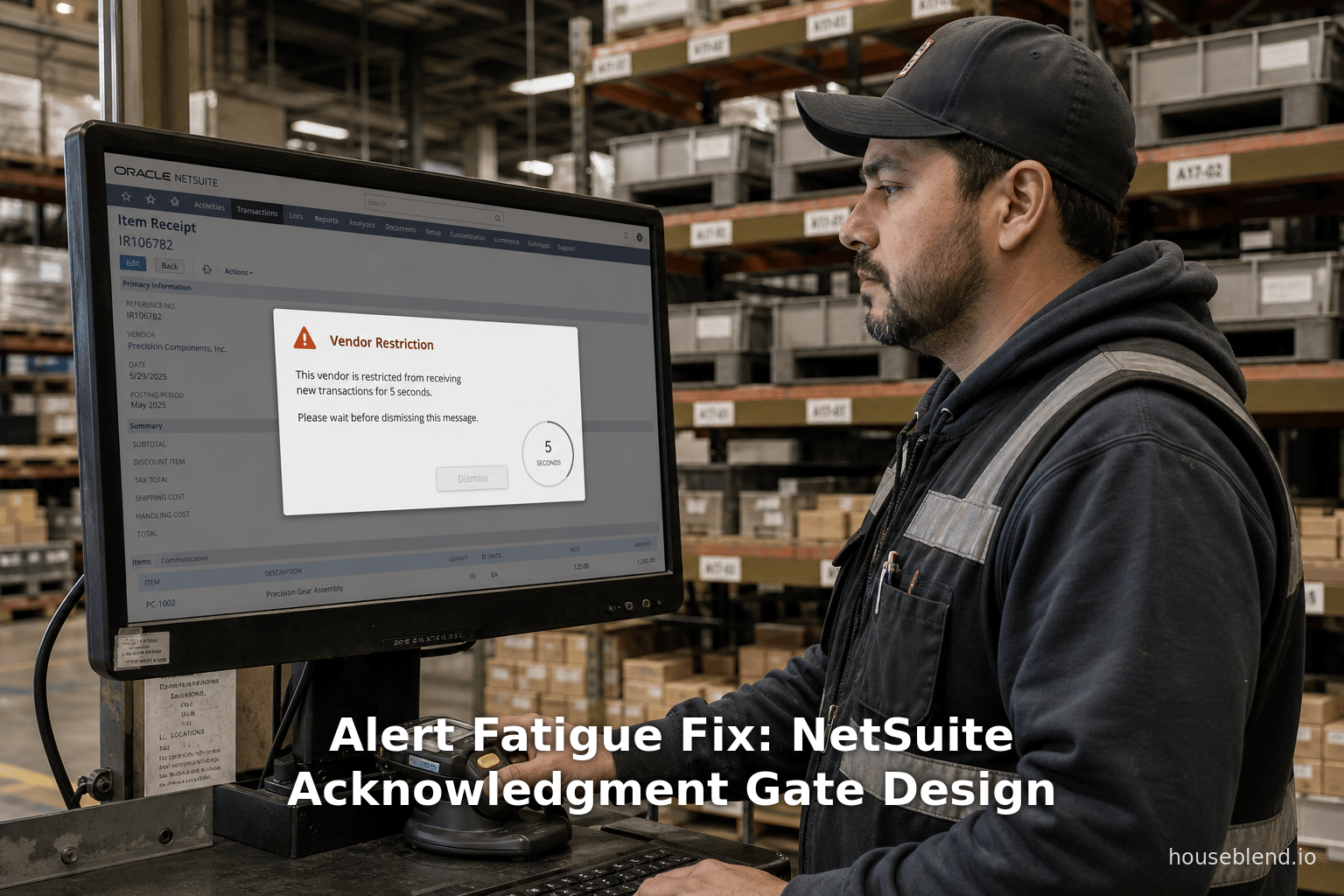 Alert Fatigue Fix: NetSuite Acknowledgment Gate Design
