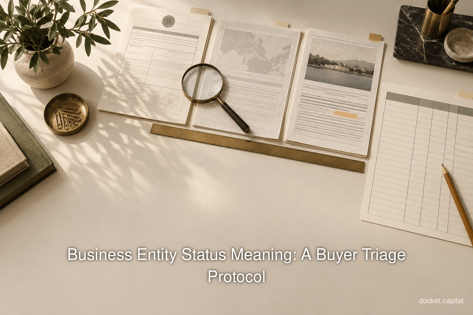 Business Entity Status Meaning: A Buyer Triage Protocol