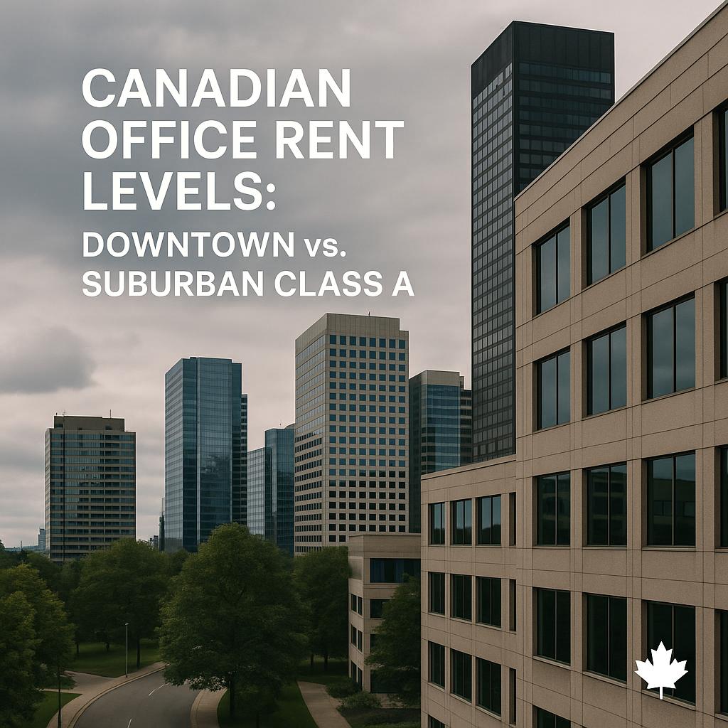 Niveaux de loyer des bureaux au Canada : Centre-ville vs. Banlieue Classe A