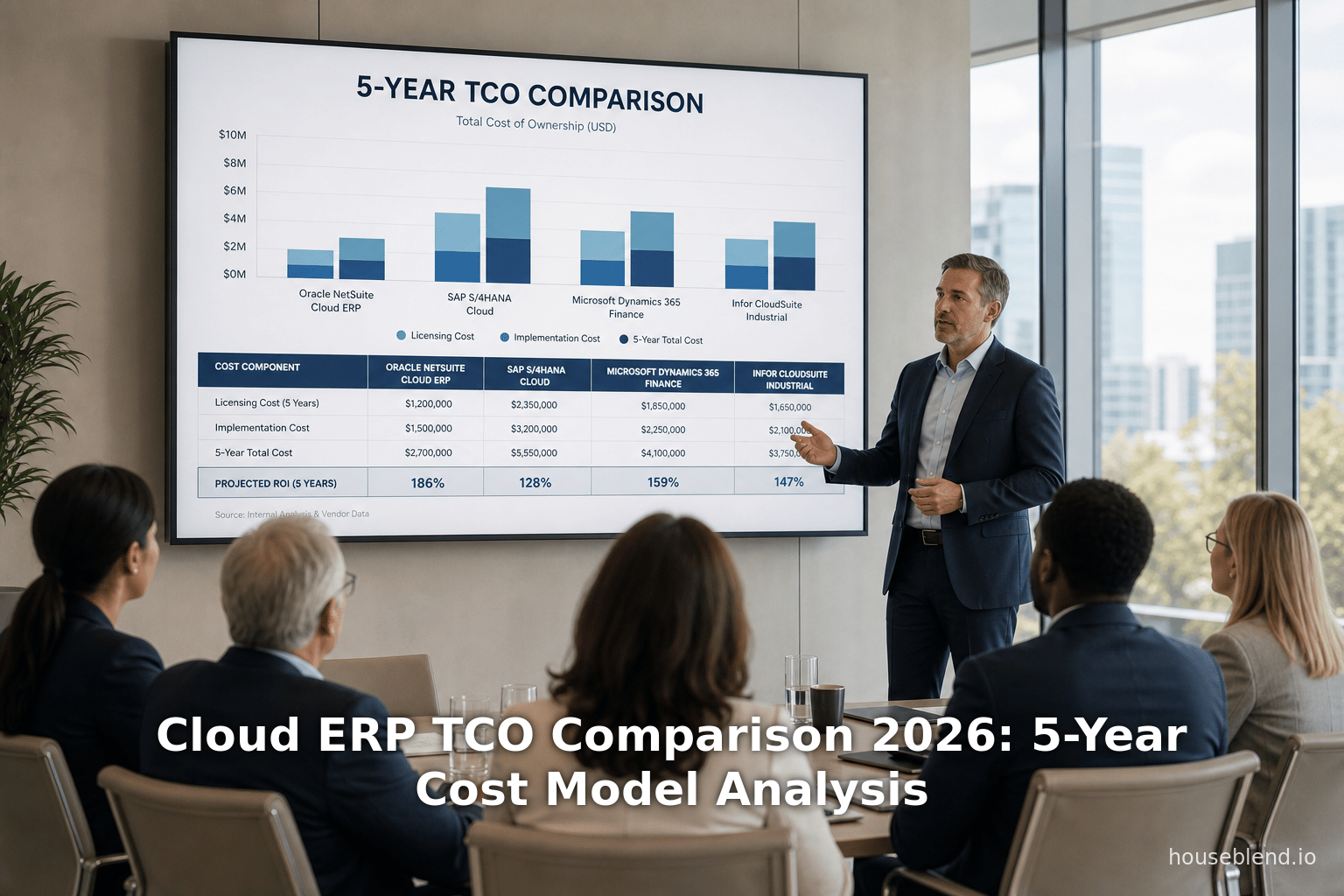 Cloud ERP TCO Comparison 2026: 5-Year Cost Model Analysis