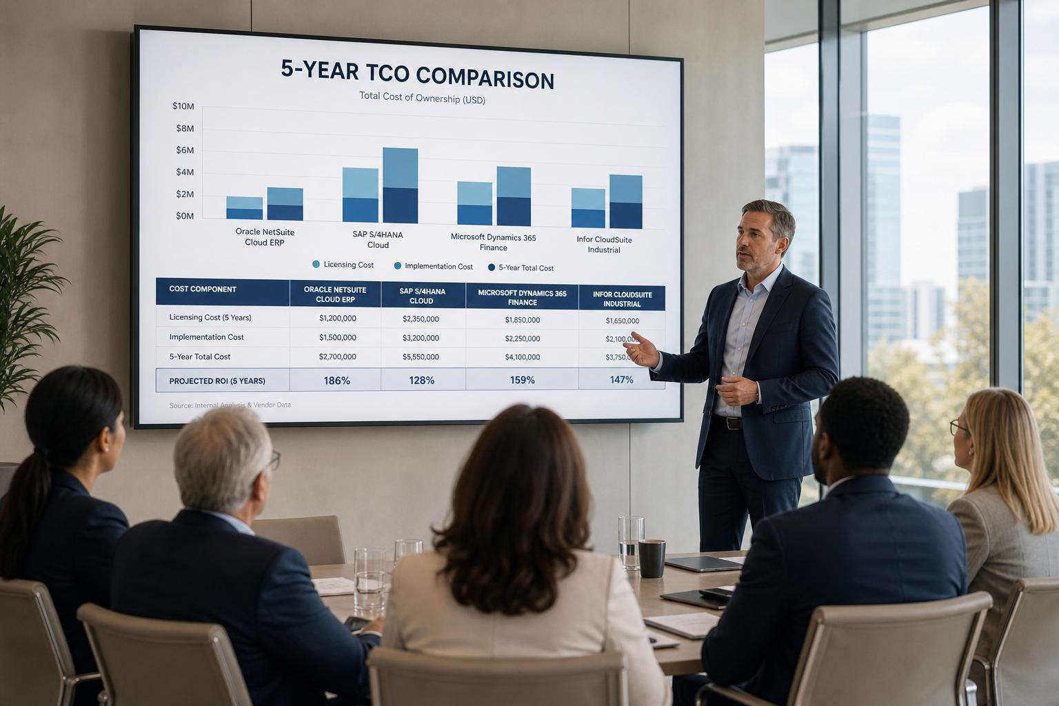 Cloud ERP TCO Comparison 2026: 5-Year Cost Model Analysis