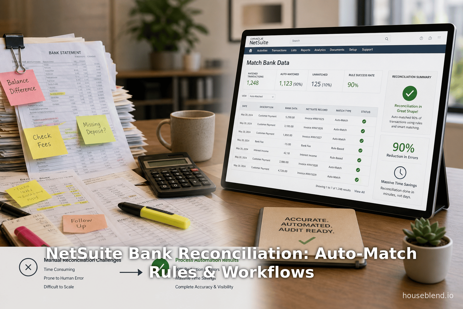 NetSuite Bank Reconciliation: Auto-Match Rules & Workflows