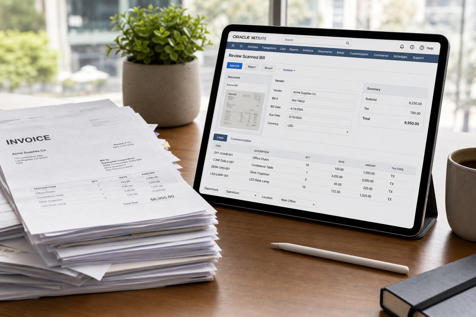 NetSuite Document AI: Invoice & Vendor Bill Extraction