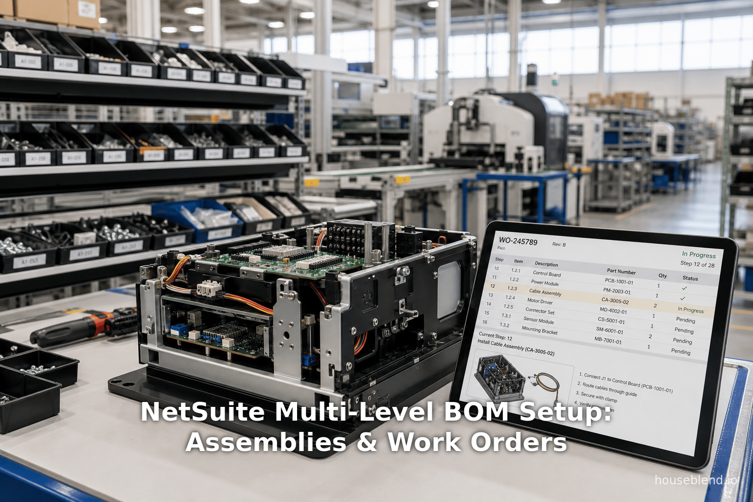 Configuration des nomenclatures multiniveaux dans NetSuite : assemblages et ordres de fabrication