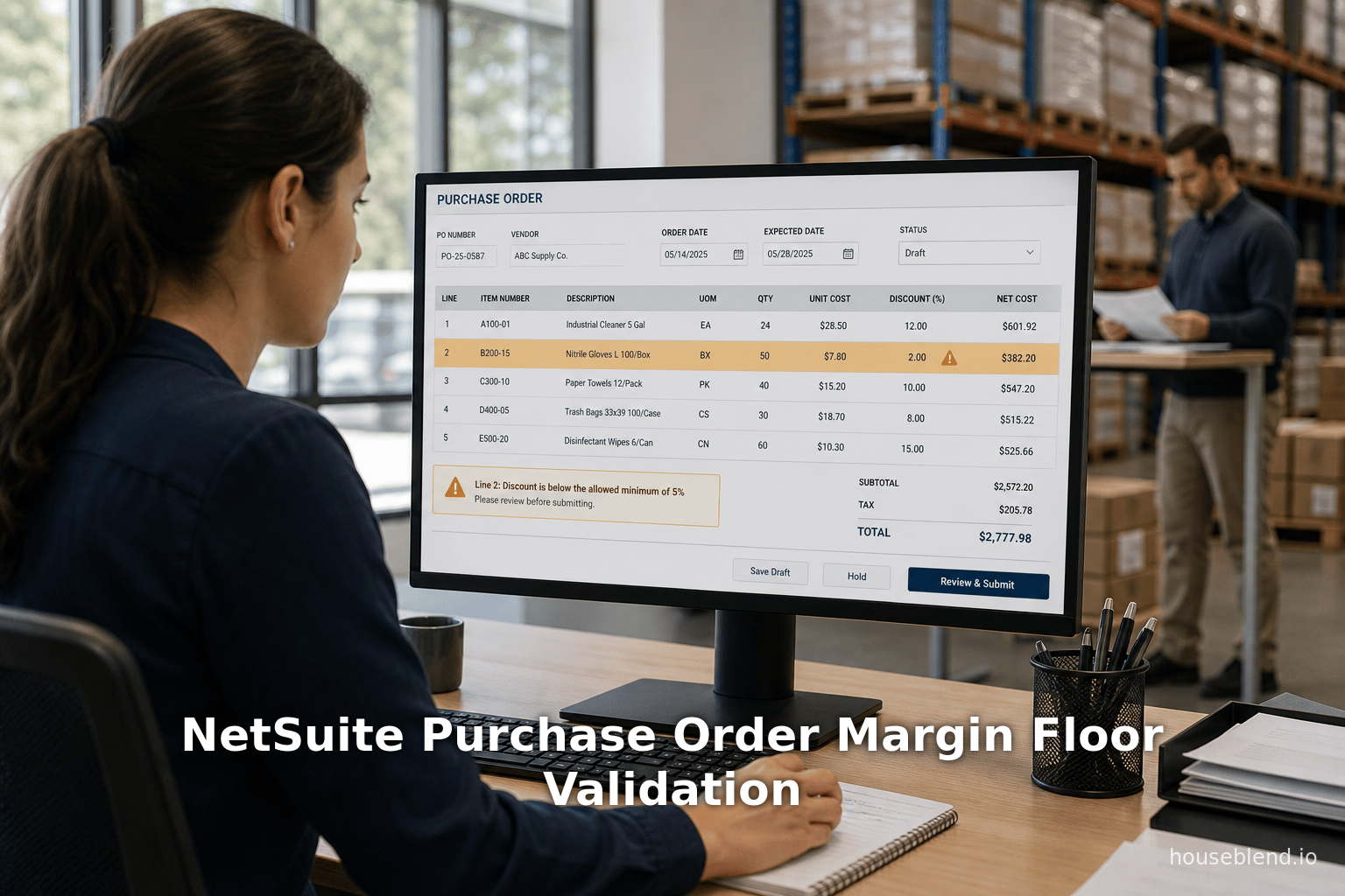 NetSuite Purchase Order Margin Floor Validation