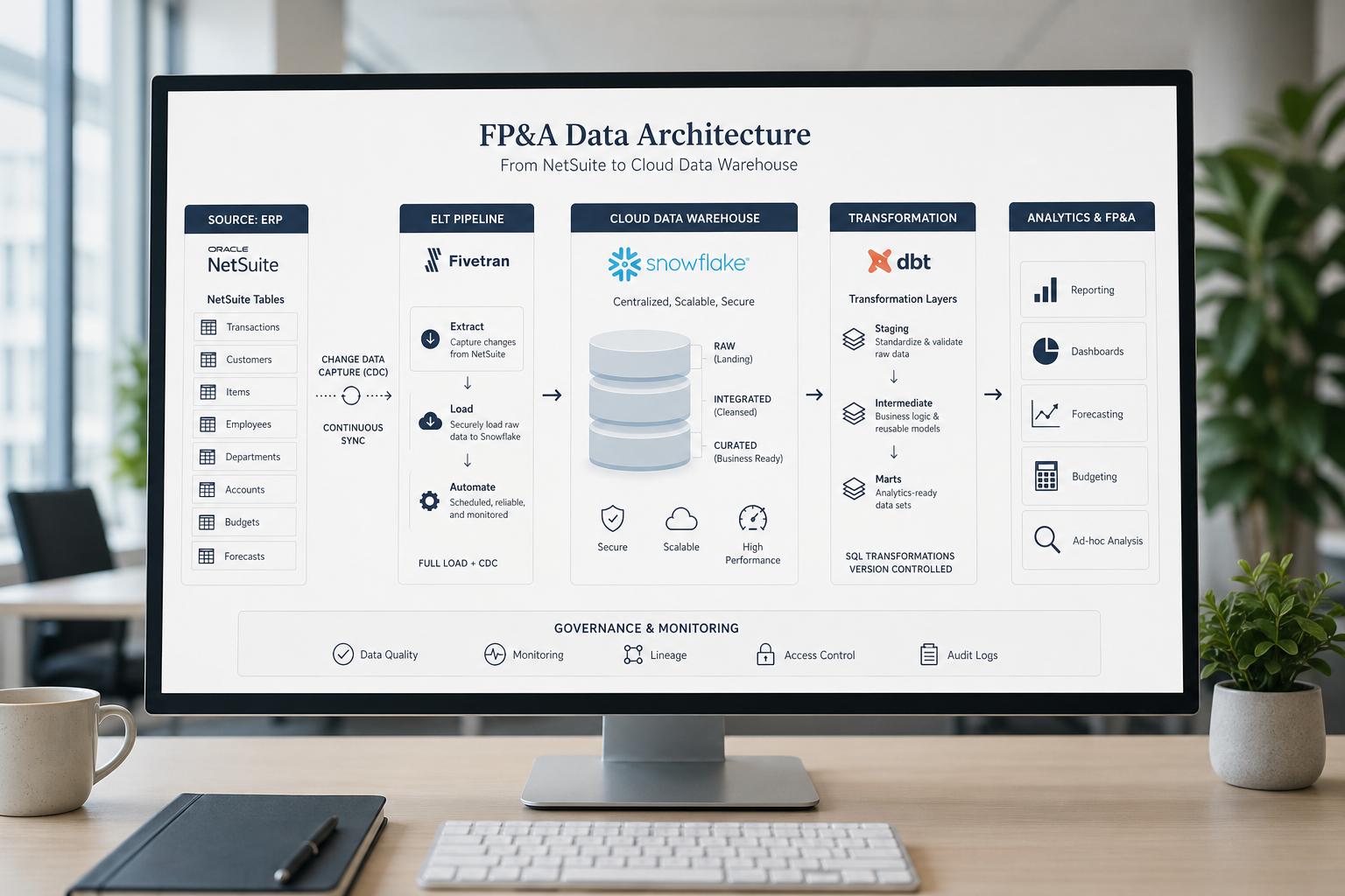NetSuite to Snowflake: FP&A Architecture and ELT Pipelines