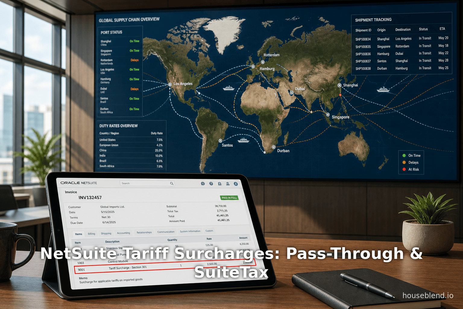 NetSuite Tariff Surcharges: Pass-Through & SuiteTax