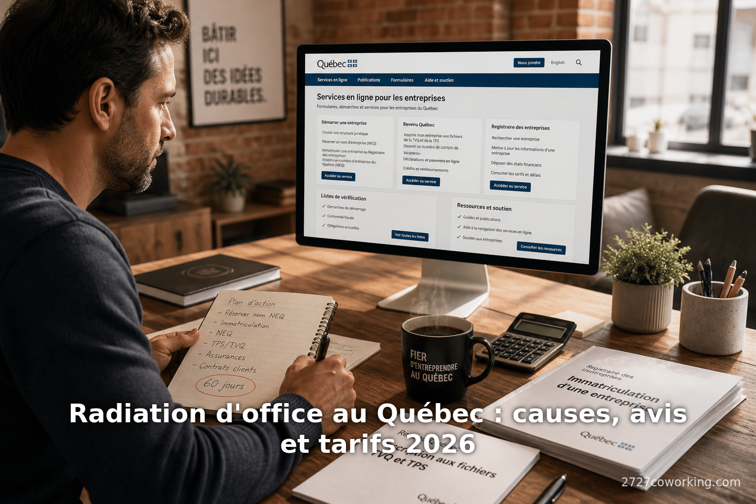 Radiation d'office au Québec : causes, avis et tarifs 2026