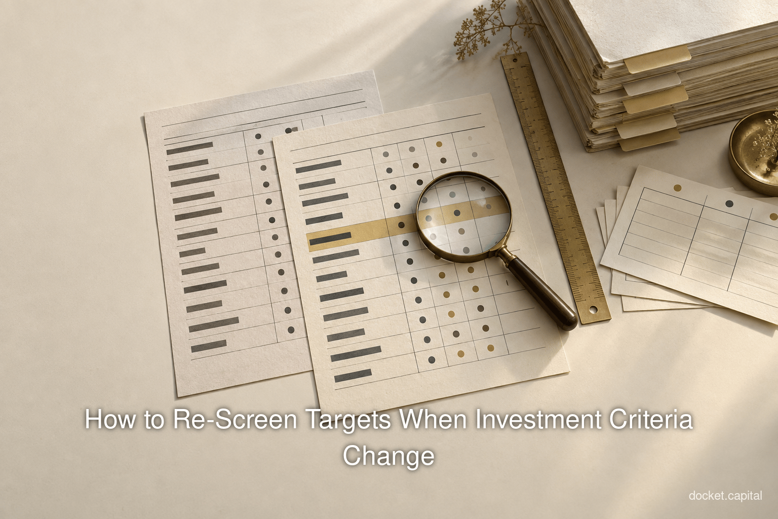 How to Re-Screen Targets When Investment Criteria Change
