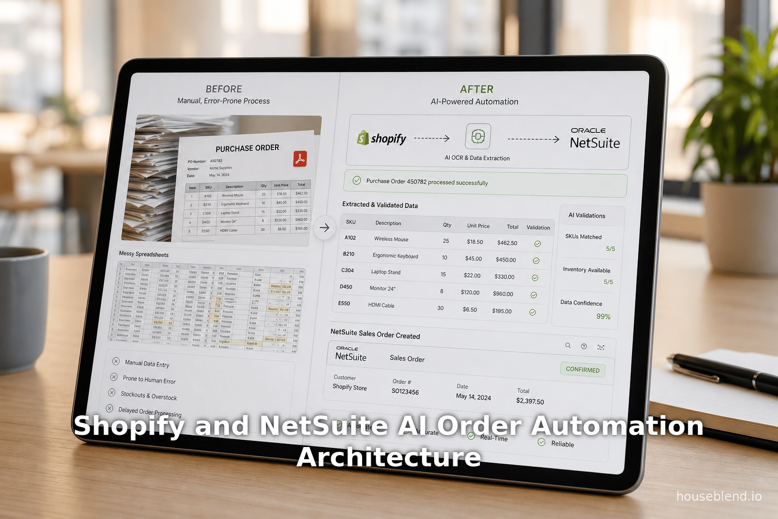 Shopify and NetSuite AI Order Automation Architecture