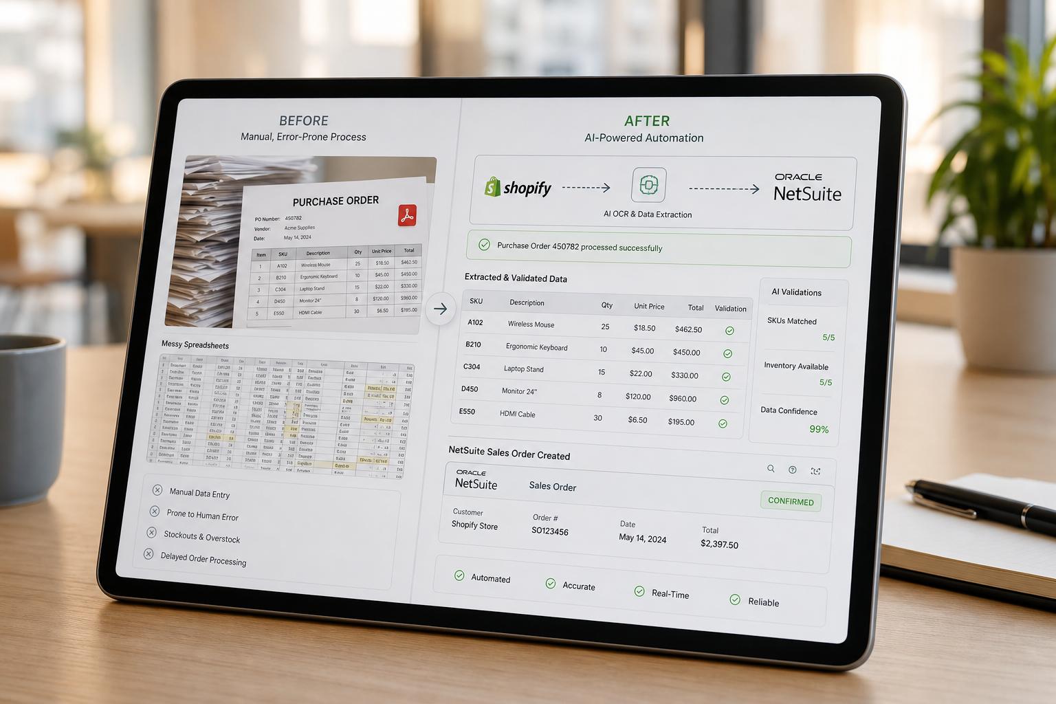 Shopify and NetSuite AI Order Automation Architecture
