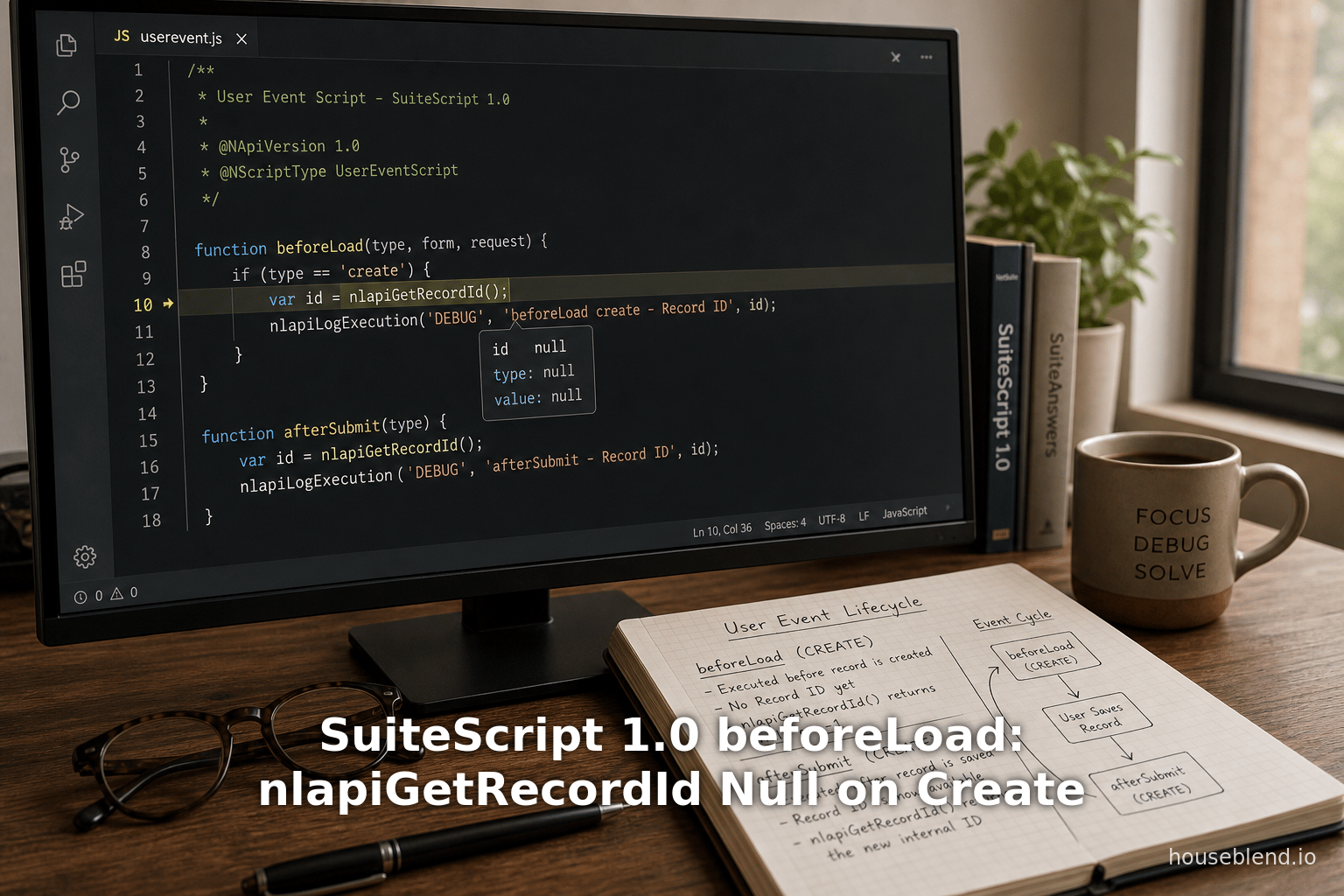 SuiteScript 1.0 beforeLoad: nlapiGetRecordId Null on Create