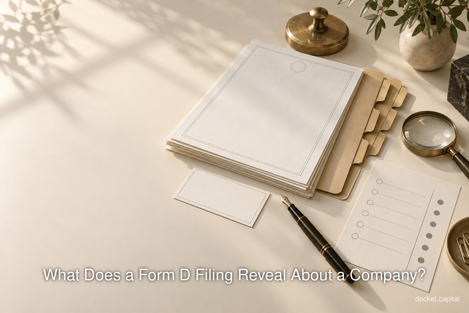 What Does a Form D Filing Reveal About a Company?
