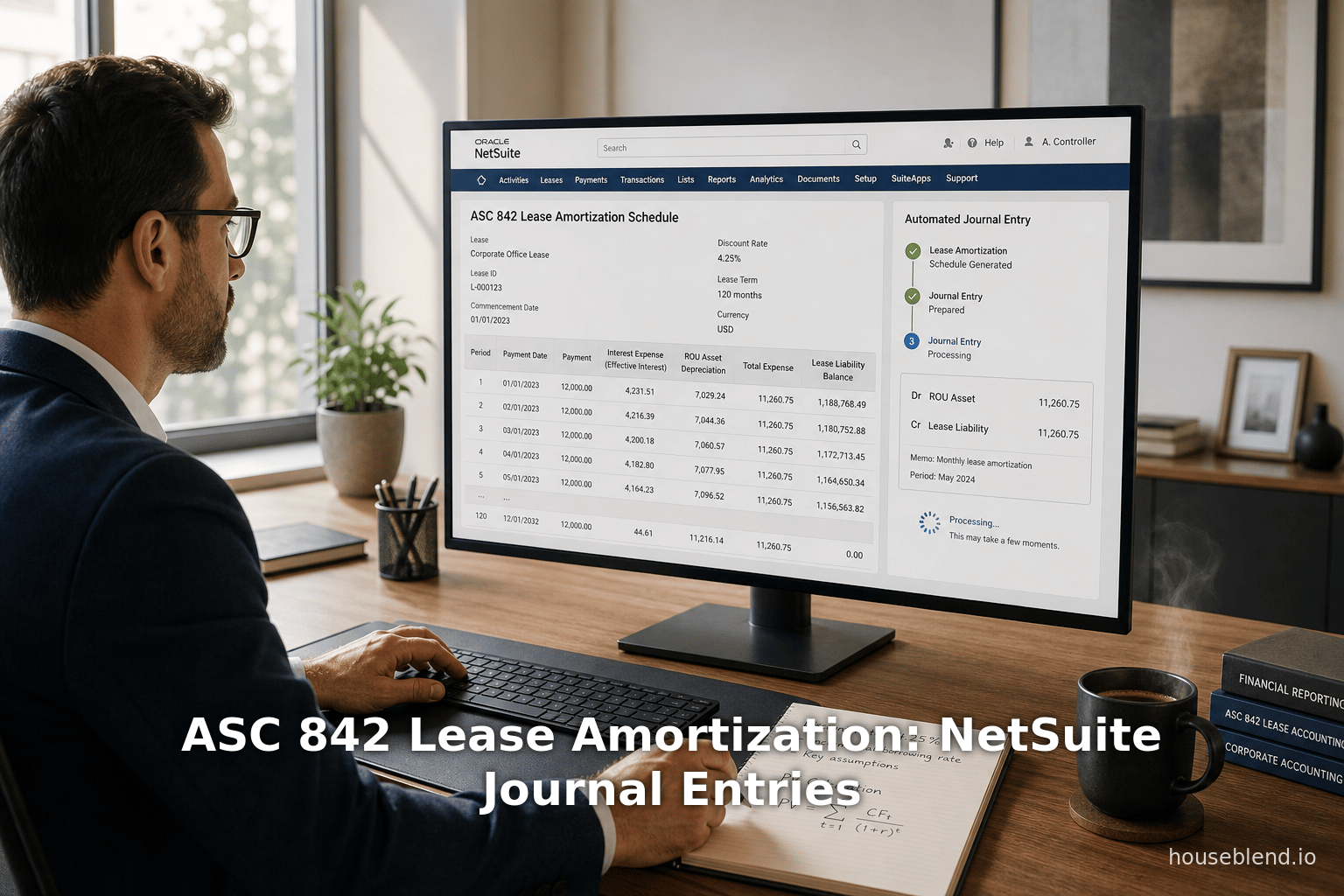 ASC 842 Lease Amortization: NetSuite Journal Entries