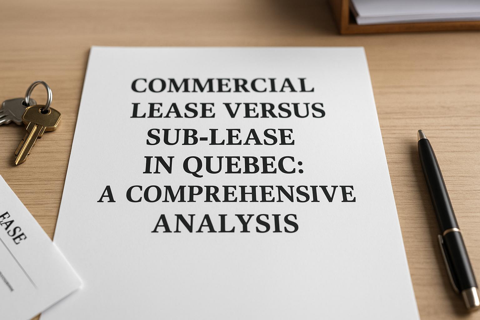 Analysis of Quebec Commercial Leases and Sub-Leases