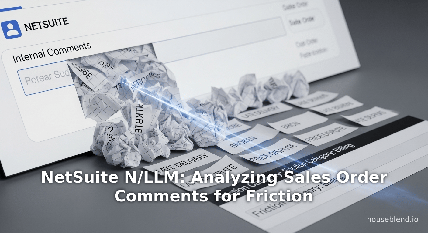 NetSuite N/LLM: Analyzing Sales Order Comments for Friction
