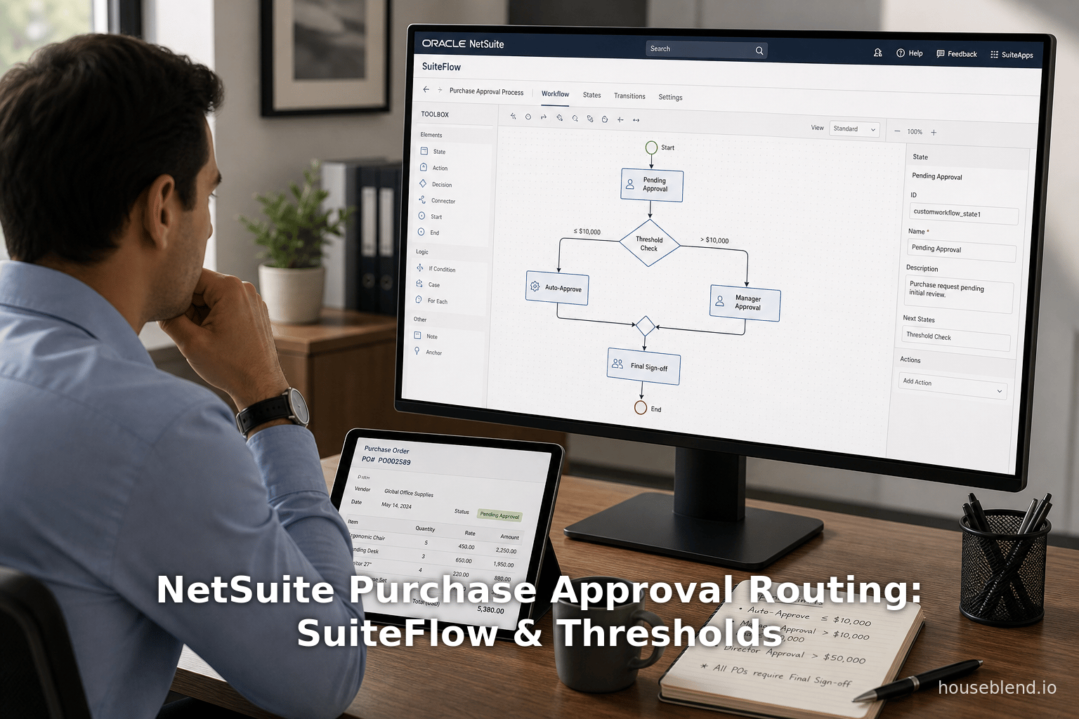 NetSuite Purchase Approval Routing: SuiteFlow & Thresholds