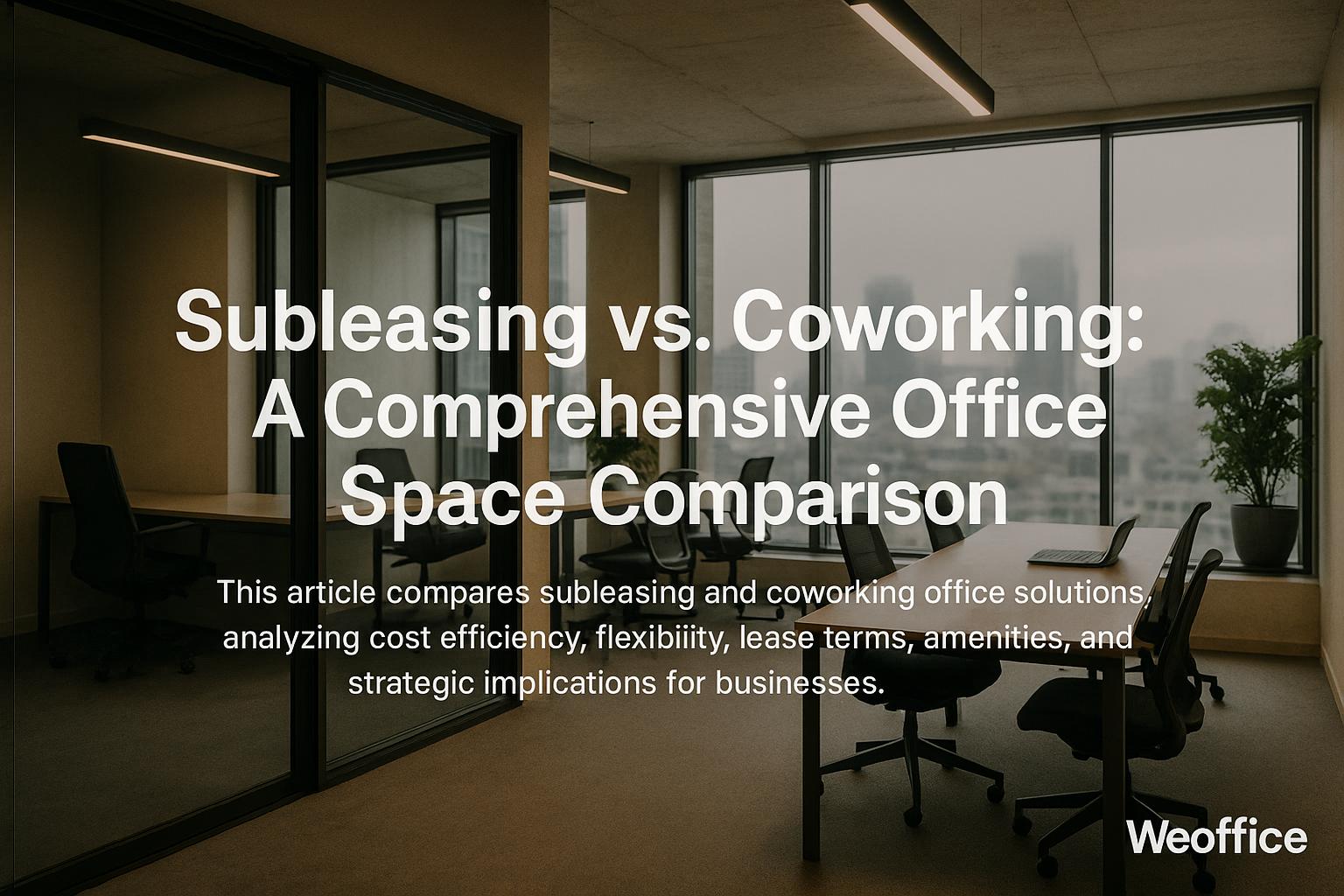 Subleasing vs. Coworking: A Comprehensive Office Space Comparison