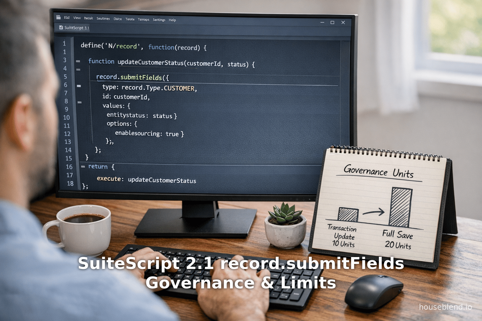 SuiteScript 2.1 record.submitFields Governance & Limits